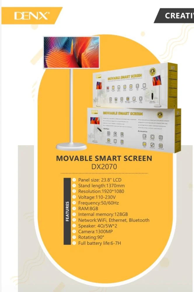 شاشة DENXالذكية 24 بوصة مع استاند ونظام أندرويد قابلة للتنقل | DENX 23-inch Smart Portable Screen with Stand and Android System | صورة المنتج 3 / Product image 3