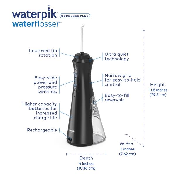 خيط مائي لاسلكي كوردلس بلس | Waterpik Cordless Plus Water Flosser – WP462ME | صورة المنتج 3 / Product image 3