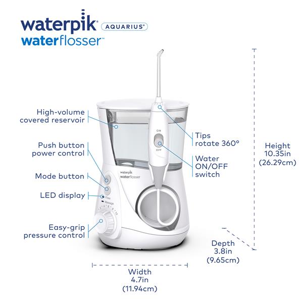 خيط مائي Aquarius® الأبيض | Waterpik Aquarius® Water Flosser – WP660ME | صورة المنتج 2 / Product image 2