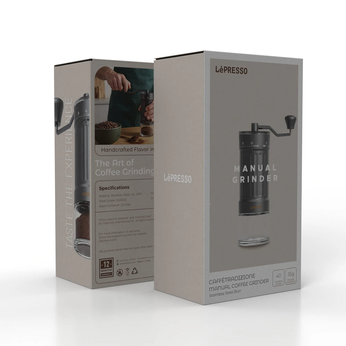 Lepresso Caffètradizione Manual Coffee Grinder Stainless Steel Burr - Black – image 5