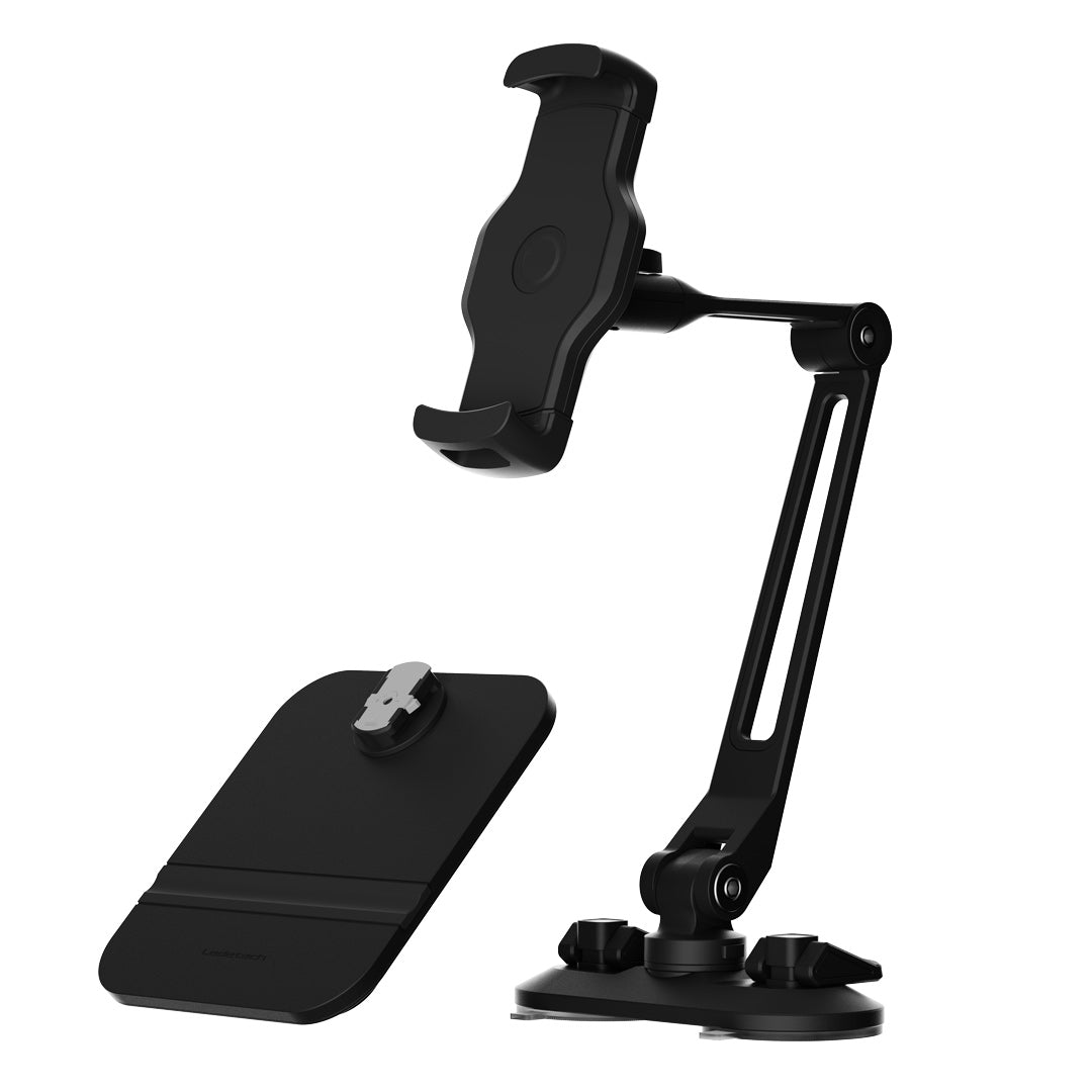 Powerology Adjustable Long Arm 360deg Rotatable Suction Phone Holder Black