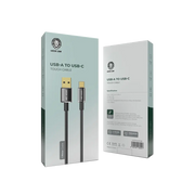 Green Lion USB A to USB C Tough Cable 1m Black