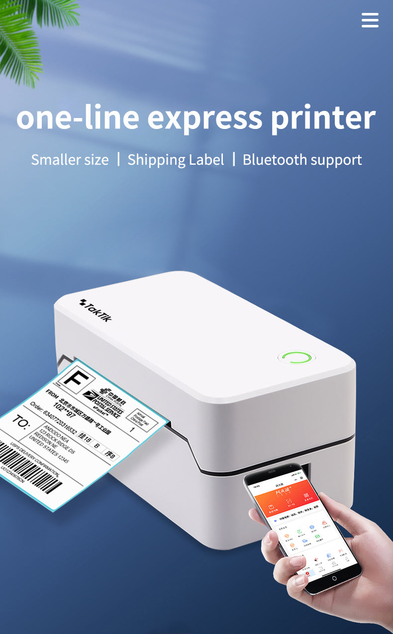 طابعة بوليصات حرارية صغيرة بلوتوث تكتك 4 x 6 إنش Taktik Thermal Label Printer