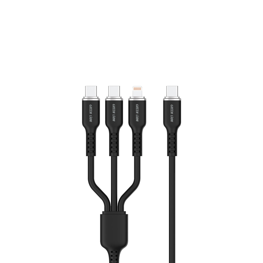 Green Lion 3in1 Silicone Cable Black