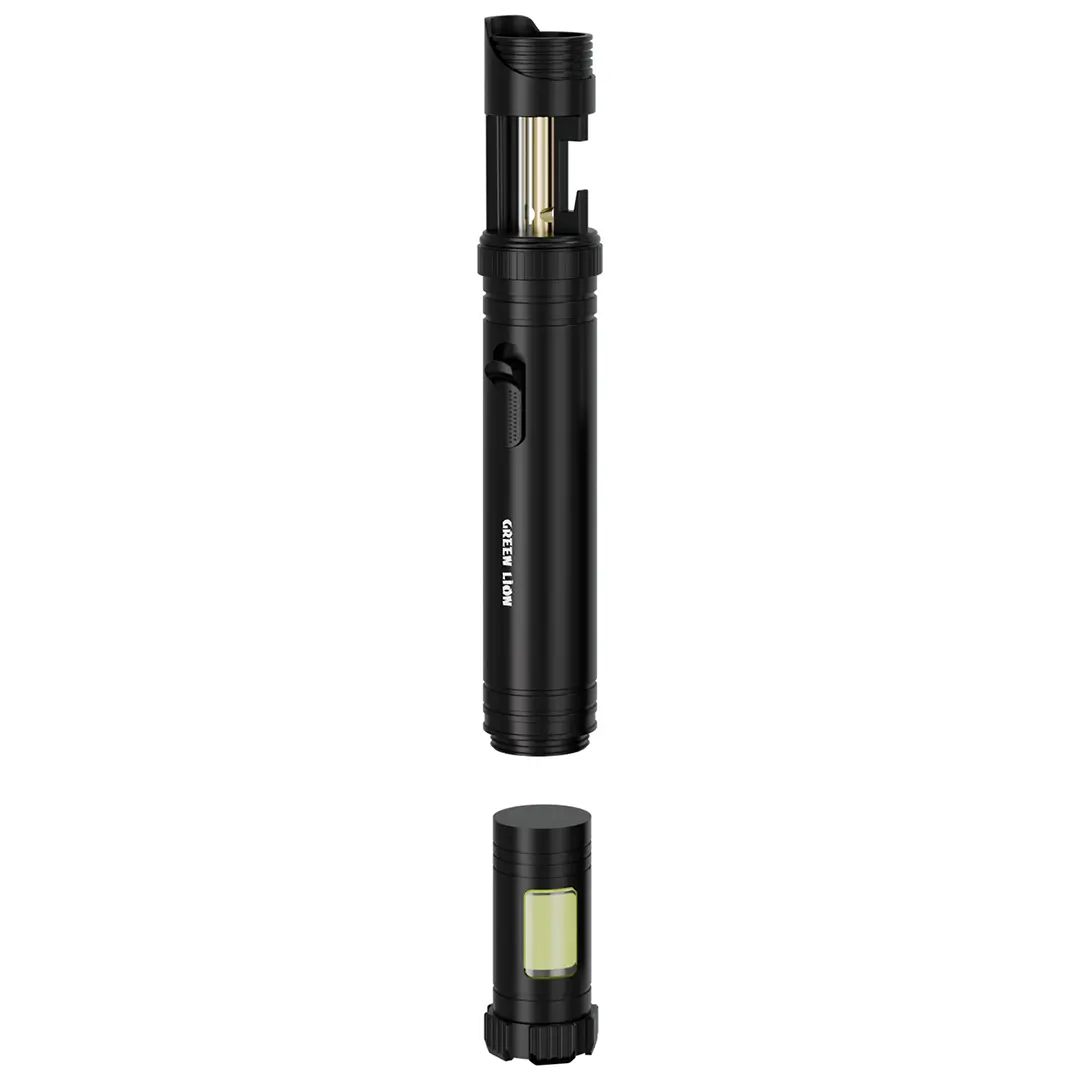 Green Lion Jet Lighter X LED Torch Flame Lighter Black