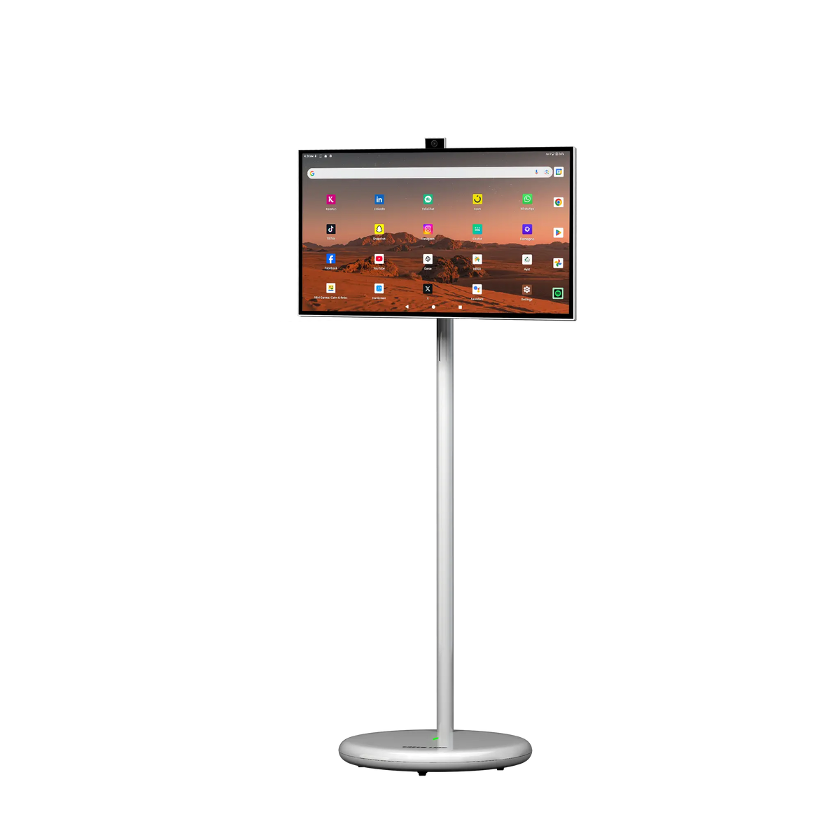 Green Lion THRONE 27" Portable Smart FHD Touchscreen TV–Android 15 ,13 MPCamera,27000 m Ah Battery - White