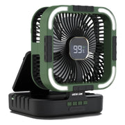 Green Lion 3 in 1 Solar Fan- Fan|Light|Power Bank - Black
