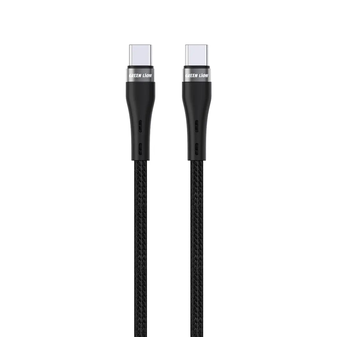 Green Lion USB C to USB C Braided Cable Black