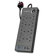Powerology 8ac 2990w Power Strip PD 20w Black