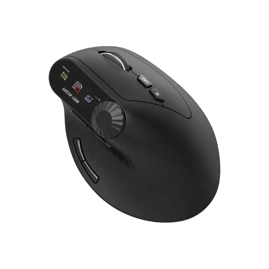 Green Lion Smart OLED Vertical Mouse Black
