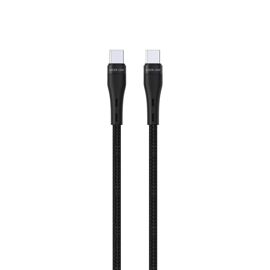 Green Lion USB C to USB C Braided Cable 60w Black