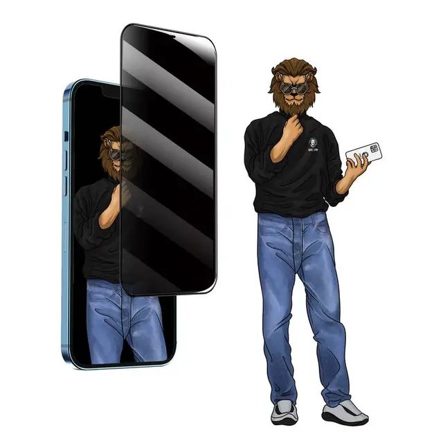 Green Lion 9h Steve Privacy Full Glass Screen Protector for Iphone 12 Pro Max