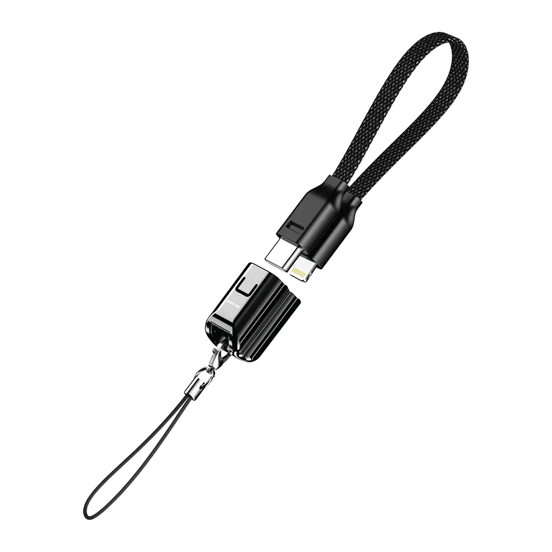 Green Lion Lanyard Cable USB C to Lightning 30w Black