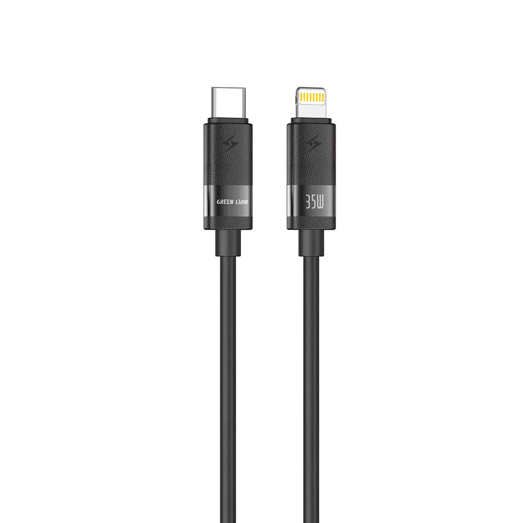 Green Lion Matte Silicone USB C to Lightning Cable Black