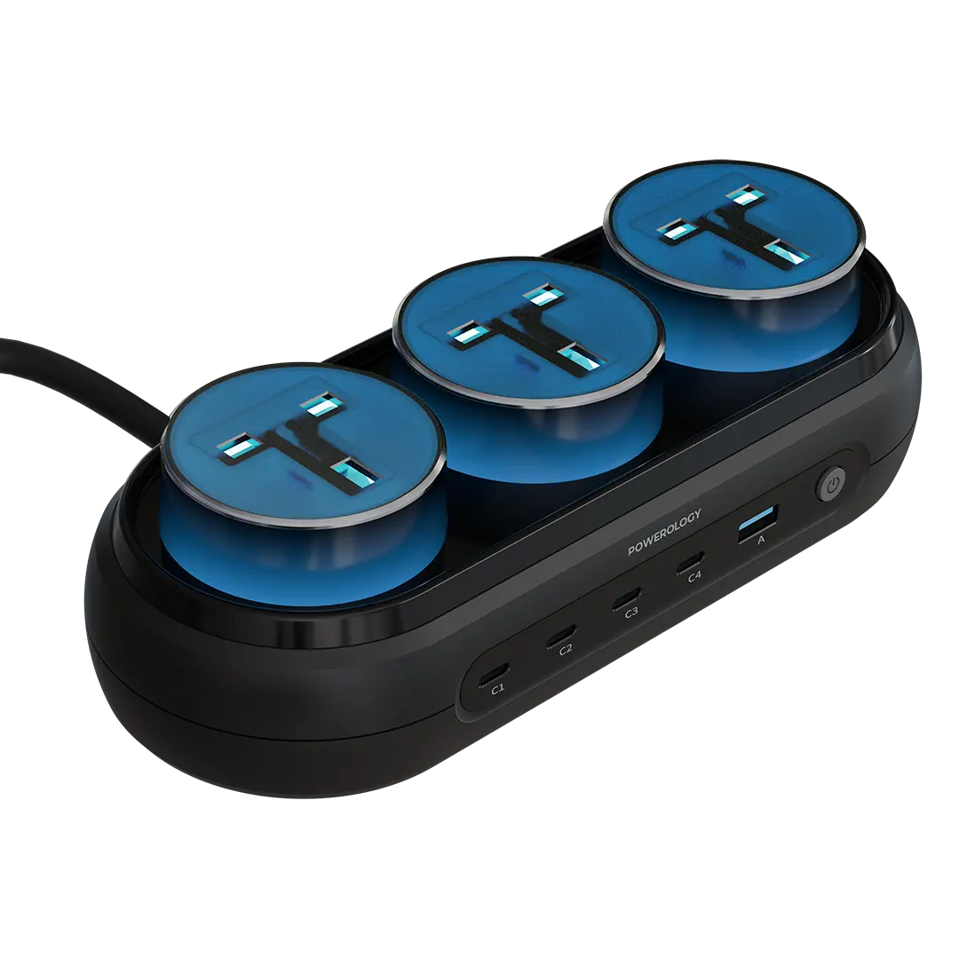 Powerology Holix Gan Multi Port Power Station Grey