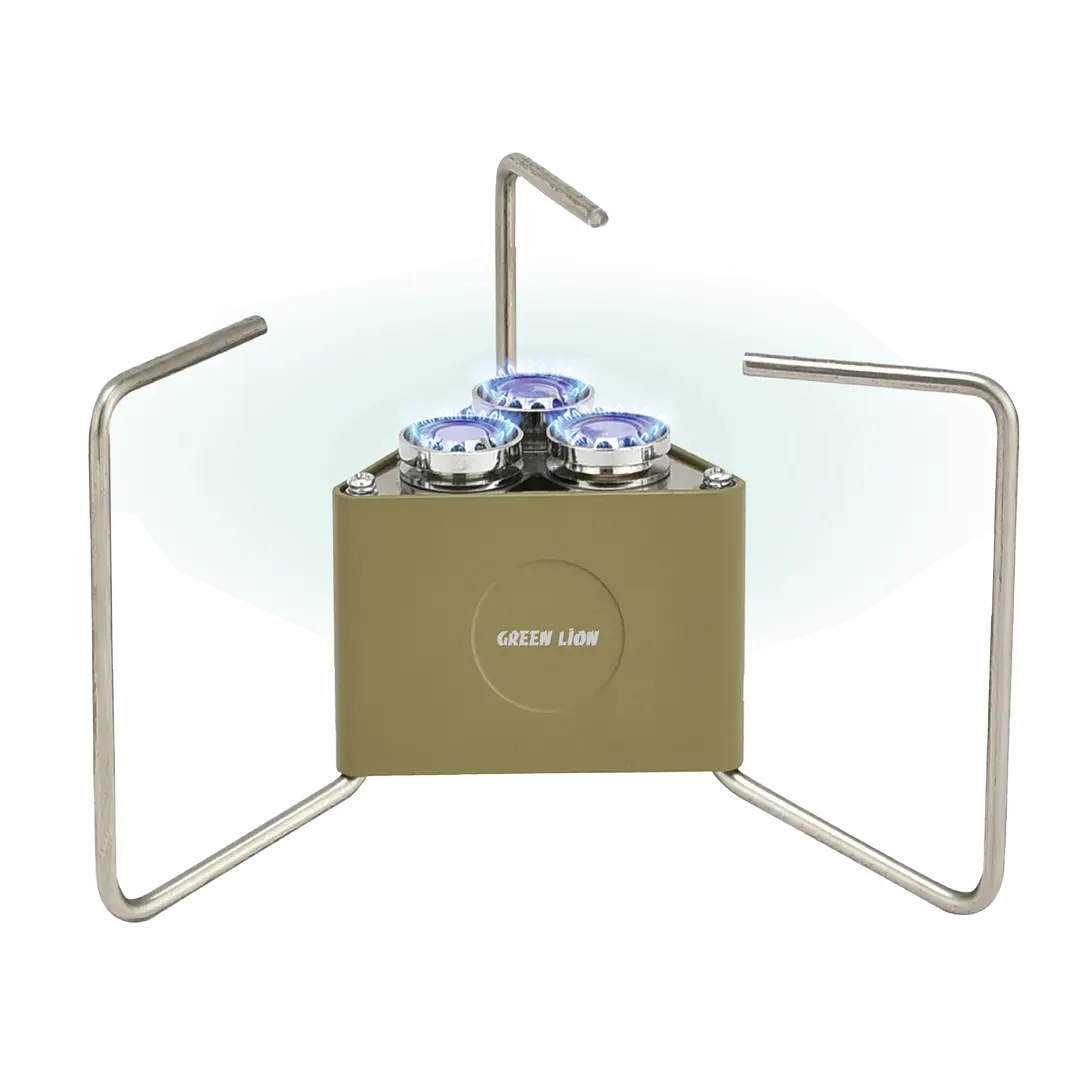 Green Lion 3 Burner Foldable Camping Stove Khaki