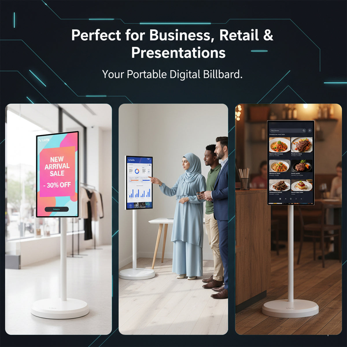شاشة متنقلة اندرويد لمس ذكية تكتك مع ستاند مدمج 21.5 بوصة Taktik Floor Standing Smart Screen | Taktik Floor Standing Smart Android Touch Screen with Built-in Stand, 21.5-inch | صورة المنتج 10 / Product image 10