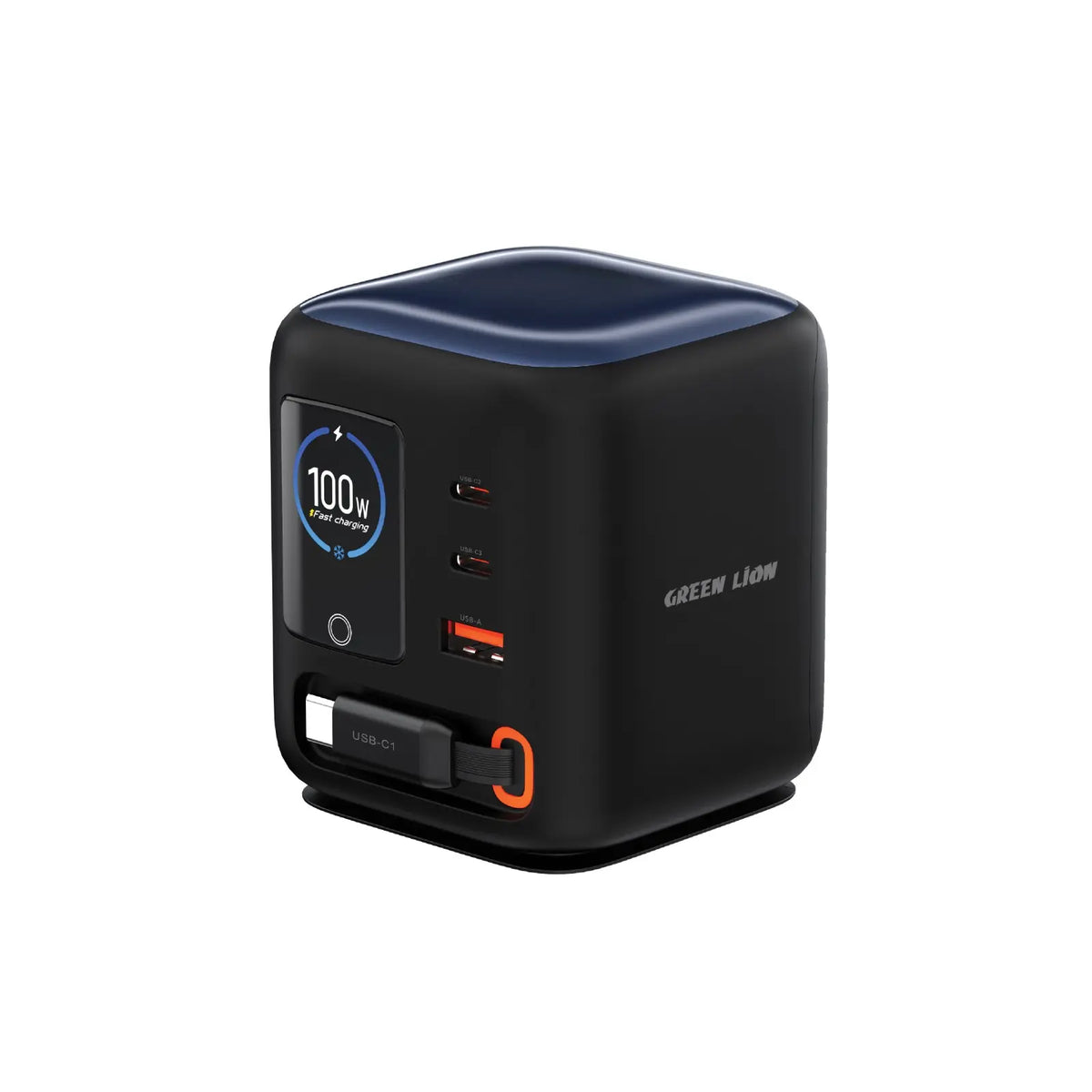 Green Lion Centurion 100w Gan Travel Adapter Black