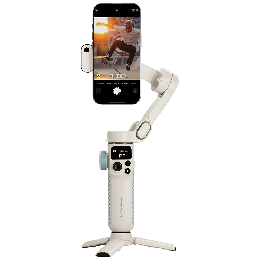 Powerology Magwave 3 Axis Magnetic Smart Phone Gimbal White