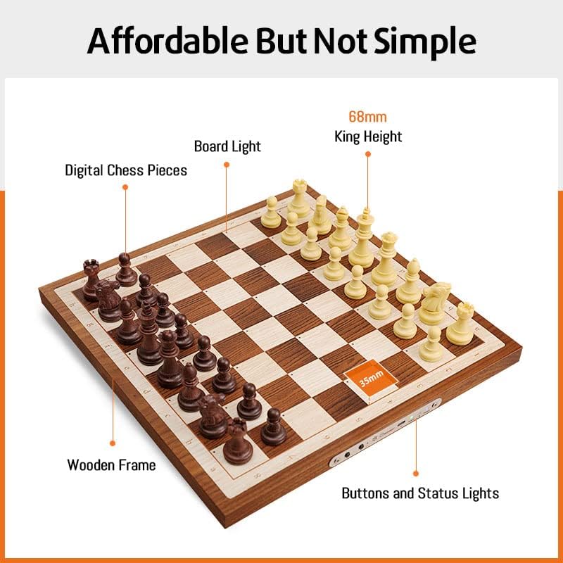 رقعة شطرنج ذكية خشب تشيسنات مع اضاءة ليد Chessnut Air Plus Electronic Chess Set
