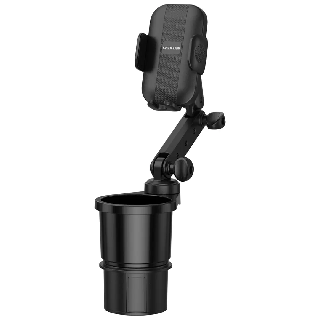 Green Lion 2 in 1 Flexgrip Car Cup Holder Phone Mount Black