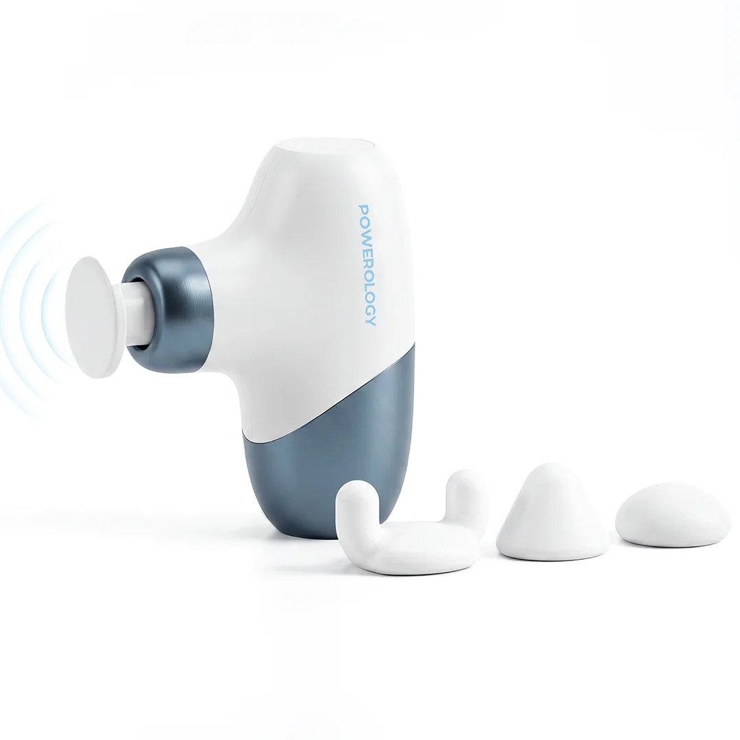 Powerology Mova Compact Massage Gun White Blue