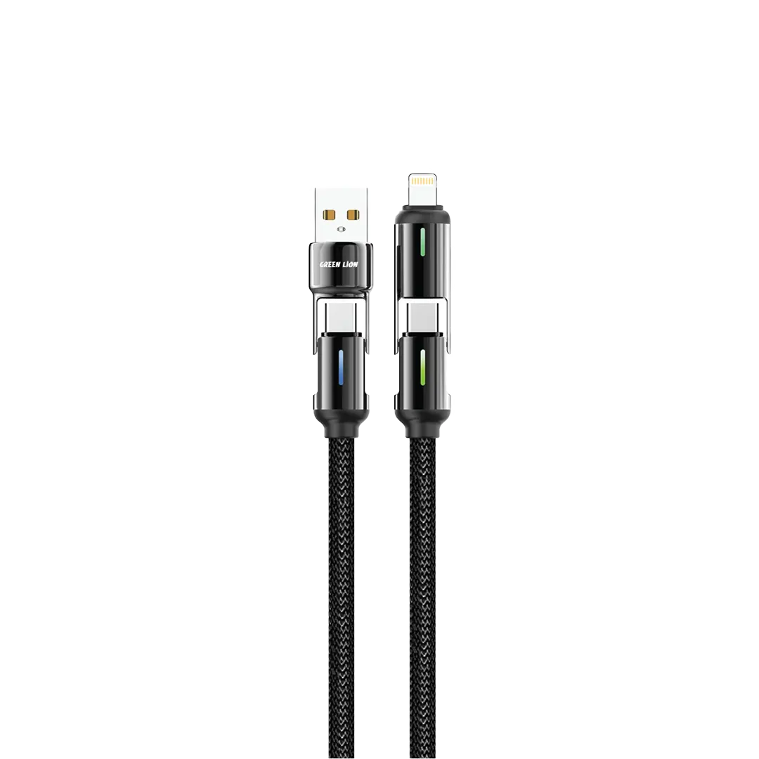 Green Lion 4 in 1 LED Braided Cable 60w Black