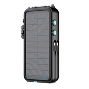 Powerology 16000mAh Solar Power Bank with Fm Radio Speaker and Lights Black