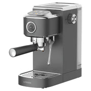 LePresso Hot Cold Espresso Maker with Steam Wand and Pressure Gauge Gray