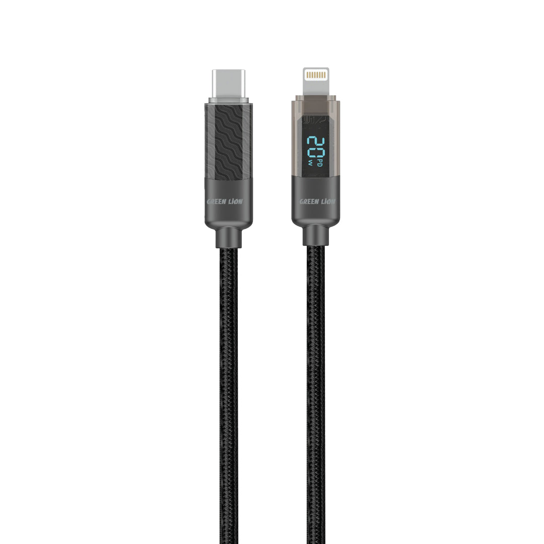 Green Lion Digital Display Cable USB C to Lightning Black