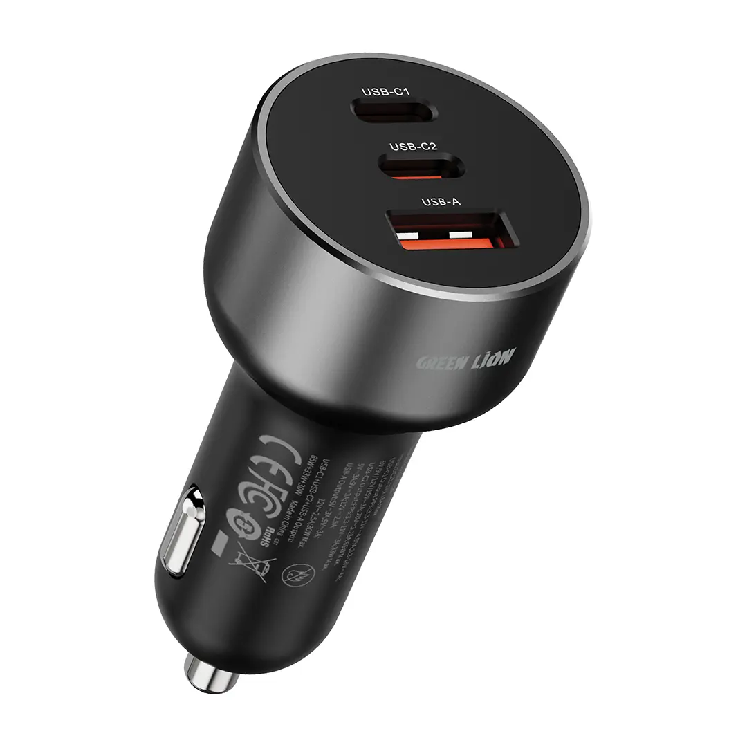 Green Lion Trio Volt Car Charger Black