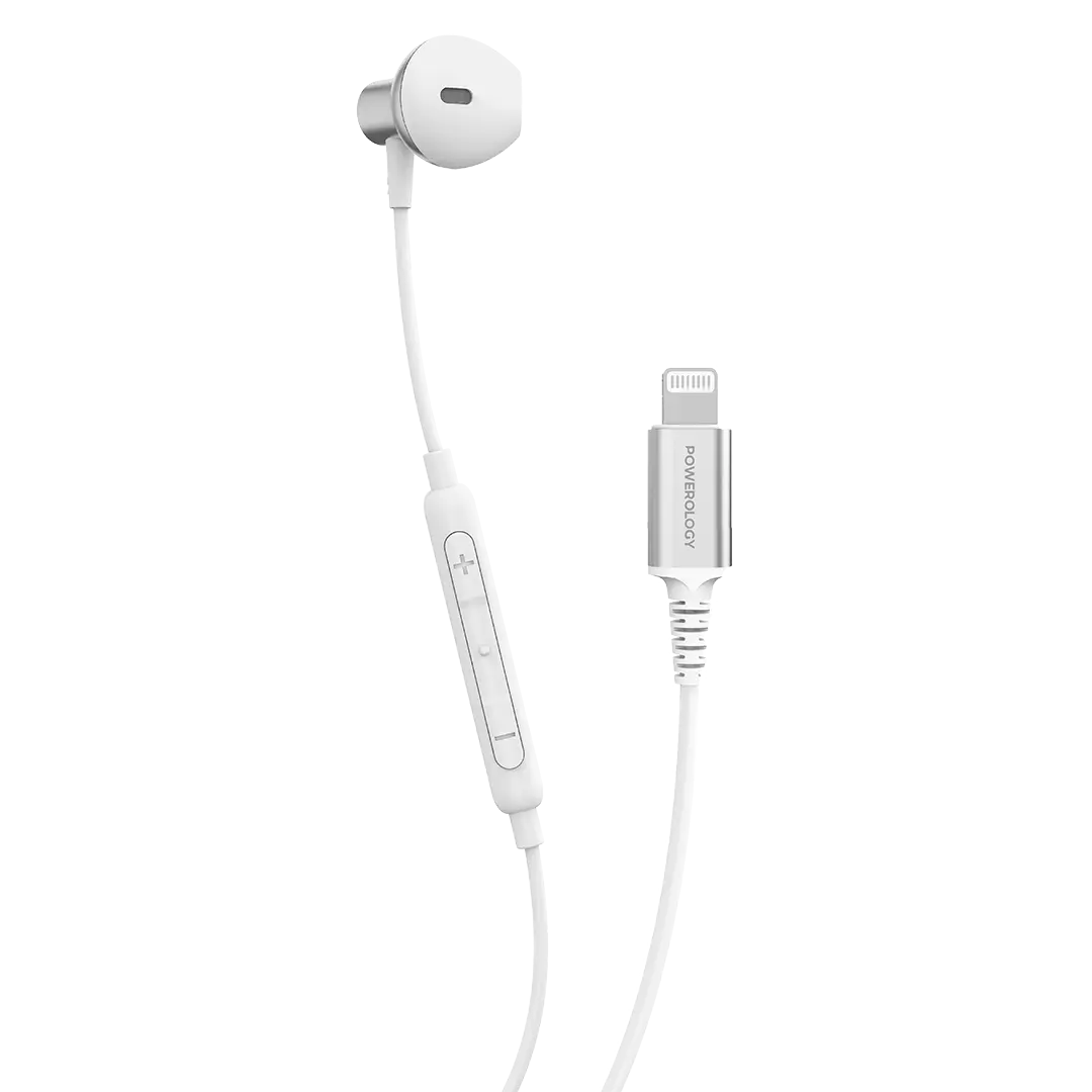 Powerology Lightning Mono Earphone for Iphone and Ipad White
