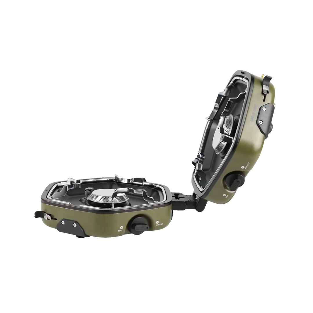 Green Lion Twin Flame Foldable Camping Stove Green