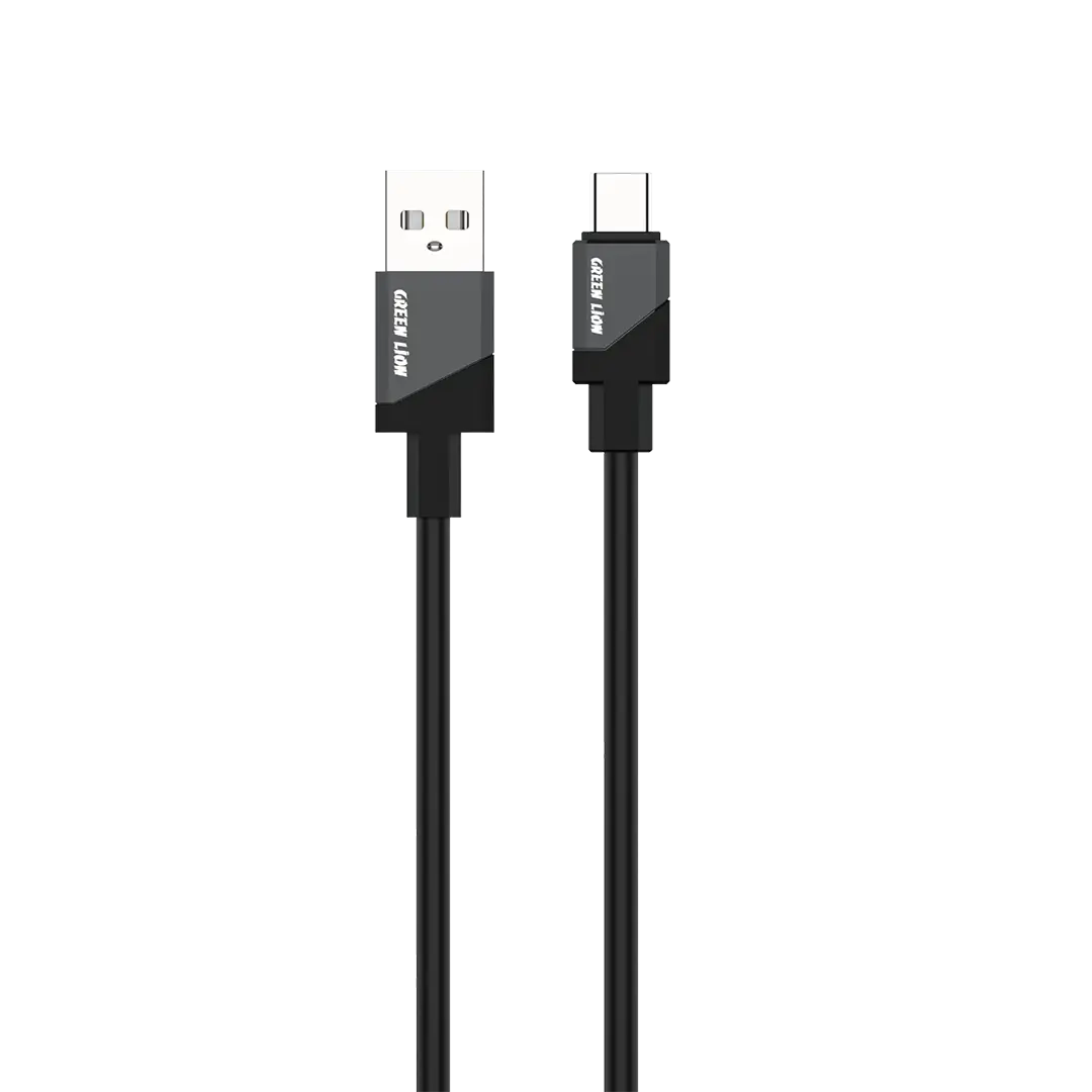 Green Lion USB A to USB C Silicone Cable Black