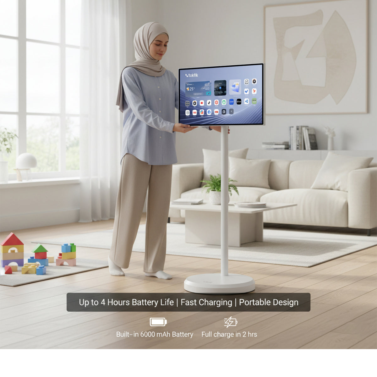 شاشة متنقلة اندرويد لمس ذكية تكتك مع ستاند مدمج 21.5 بوصة Taktik Floor Standing Smart Screen | Taktik Floor Standing Smart Android Touch Screen with Built-in Stand, 21.5-inch | صورة المنتج 8 / Product image 8