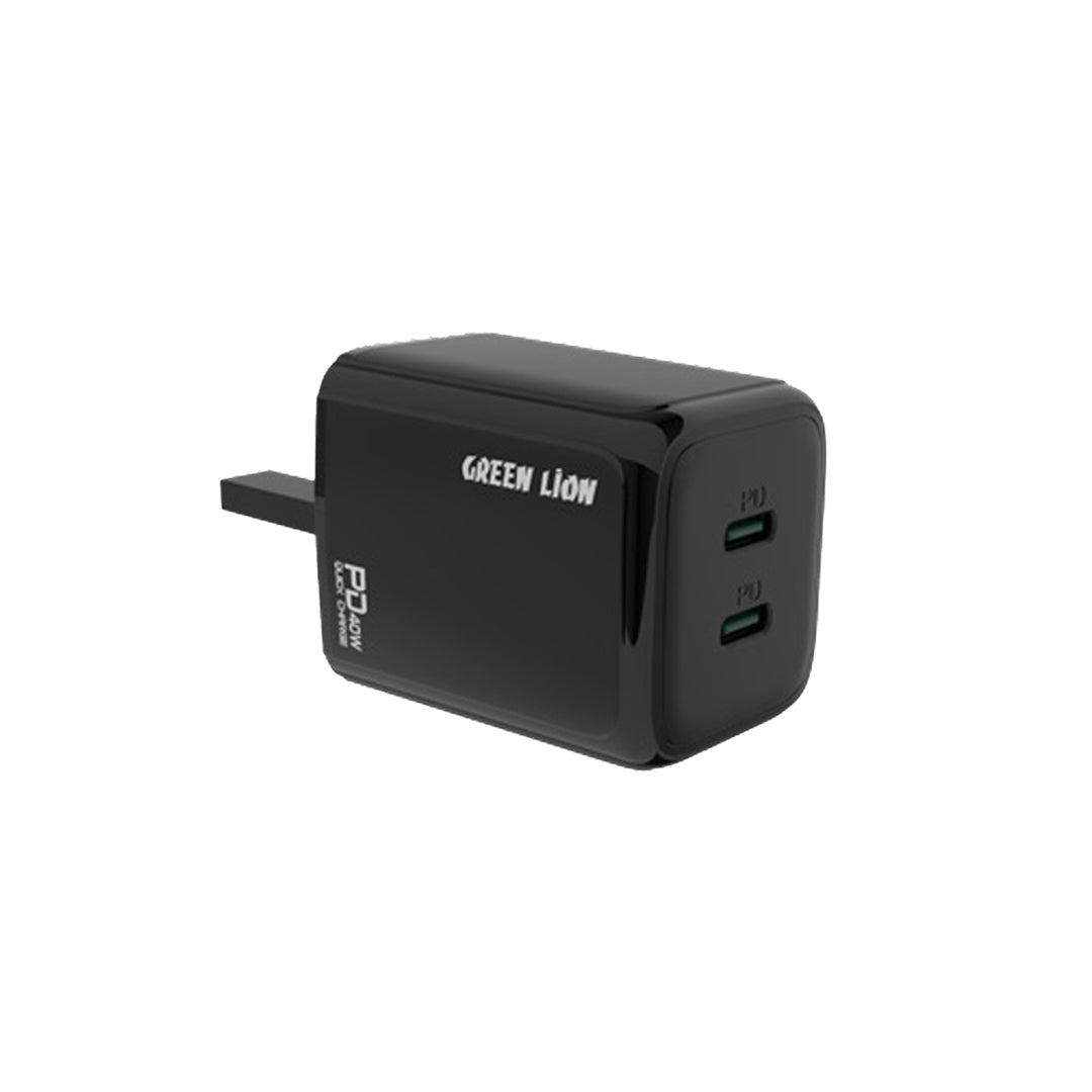 Green Lion 40w Dual PD Wall Charger Black