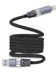 سلك شاحن مغناطيسي تكتك تايب سي ولايتنينج 1 متر Taktik 4 In 1 Magnetic Cable