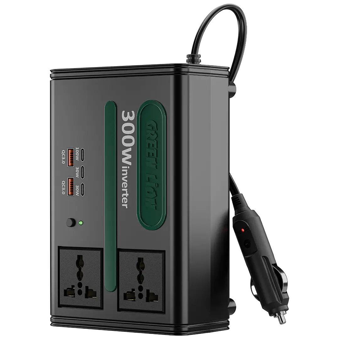 Green Lion GC-300 Car Inverter - Black