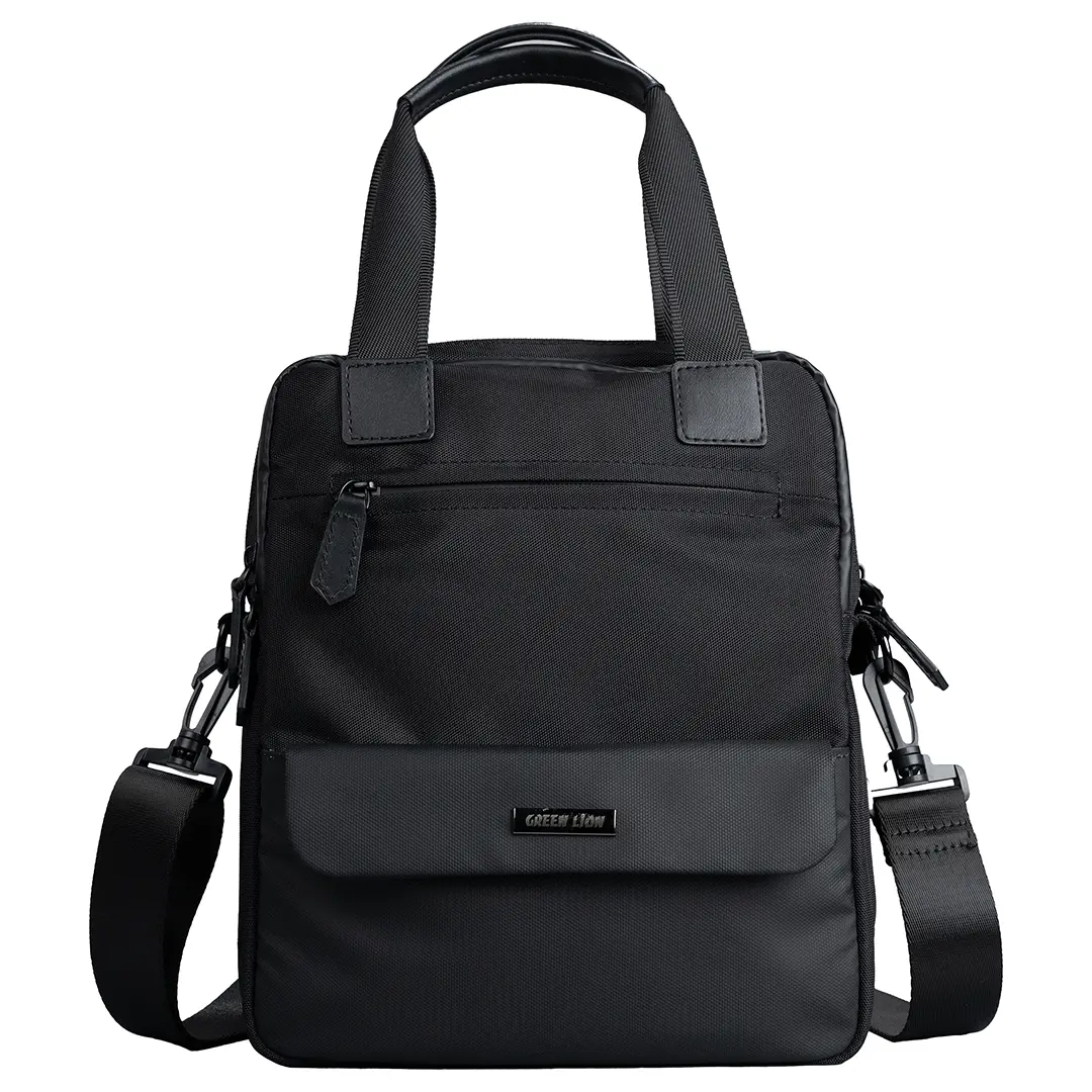 Green Lion City Messenger Bag Black