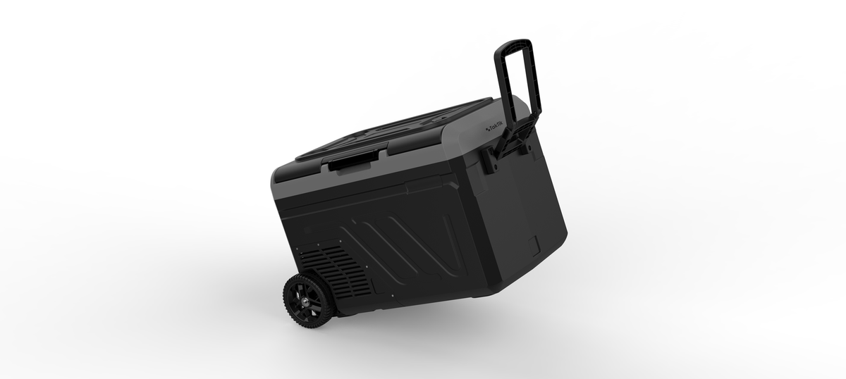 ثلاجة رحلات محمولة وفريزر بحجرتين تكتك 40 لتر حتى -20 درجة مئوية مع بطارية كبيرة Taktik Dual Compartment Portable Fridge And Freezer