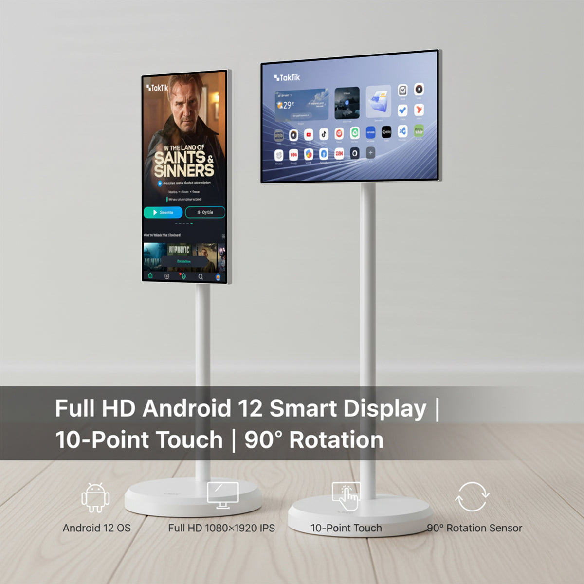 شاشة متنقلة اندرويد لمس ذكية تكتك مع ستاند مدمج 21.5 بوصة Taktik Floor Standing Smart Screen | Taktik Floor Standing Smart Android Touch Screen with Built-in Stand, 21.5-inch | صورة المنتج 6 / Product image 6