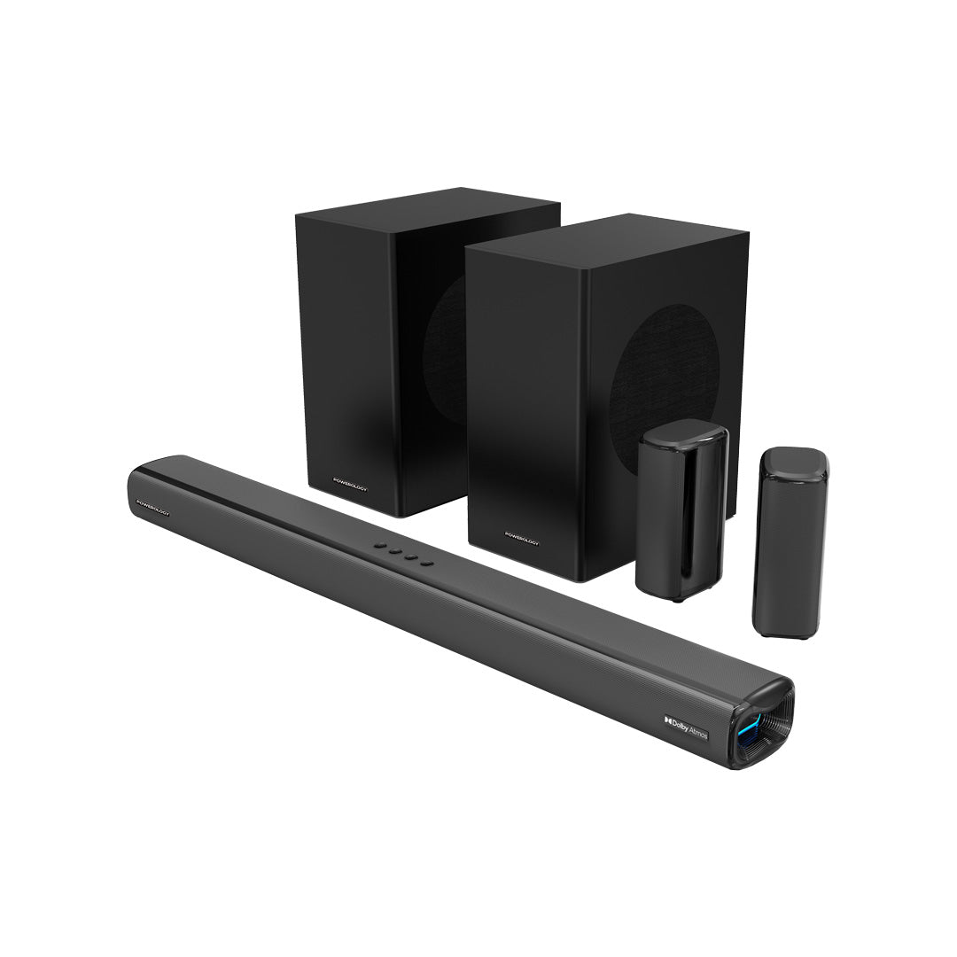 Powerology 5 2 4ch Dual Woofer Wireless Home Theater Black
