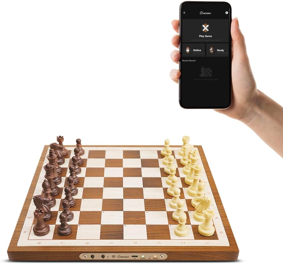 رقعة شطرنج ذكية خشب تشيسنات مع اضاءة ليد Chessnut Air Plus Electronic Chess Set