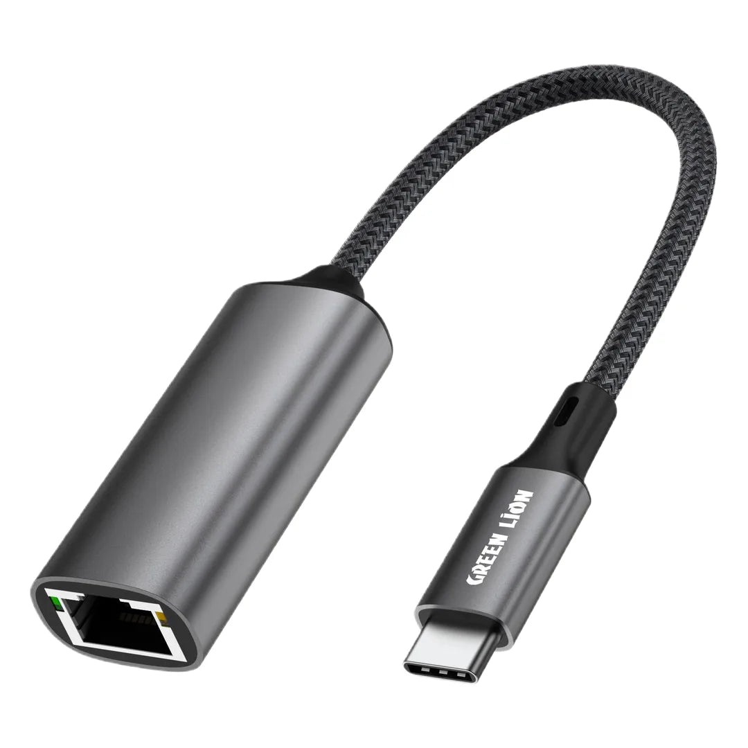 Green Lion Link Hub USB C to Ethernet Adapter Grey