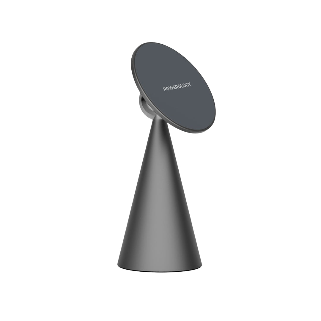 Powerology Desktop Conical MagSafe Phone Holder with 17 N5 Magnets Dark Grey