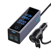 Powerology 2xac Socket Car Power Inverter Gray