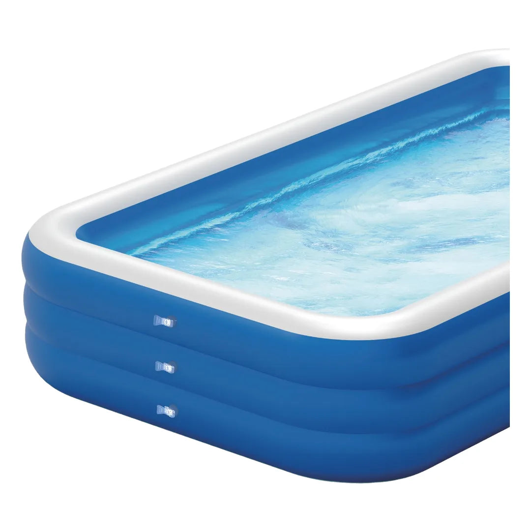 Green Lion 3-Ring Inflatable Swimming Pool 665 L - Blue
