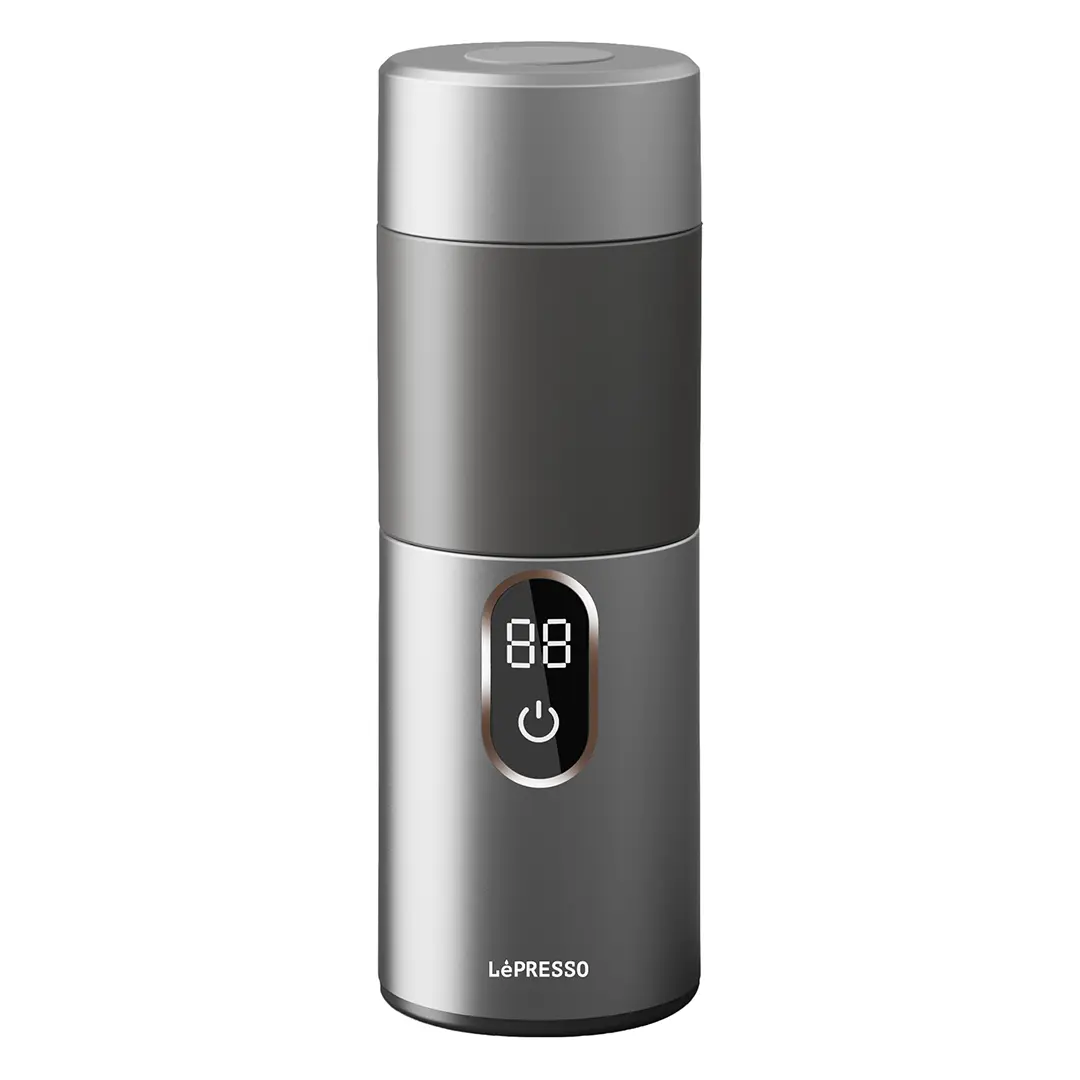 LePresso Mokarise Electric Moka Maker with One Touch Operation Silver