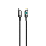 Green Lion LED Display Braided USB C to Lightning Cable Black