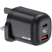 Green Lion Q Series Uk Plug USB C USB A Black